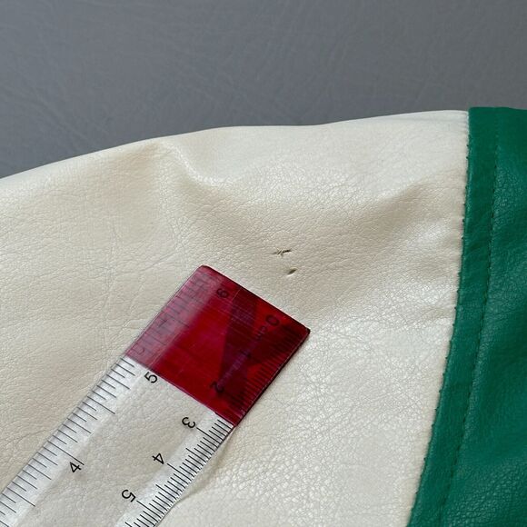 Vintage Wright State Raiders Jacket Mens 2XL Green Steve & Barrys WSU Letterman - Picture 12 of 16